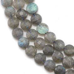 Labradorite, in the shape of round flat faceted, 6mm x 39cm