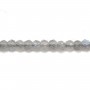 Labradorite faceted flatened round beads on thread 2x4mm x 40cm