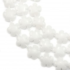 White jade flower beads 20mm x 40cm 