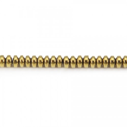 Golden hematite roundel 2x4mm x 40cm