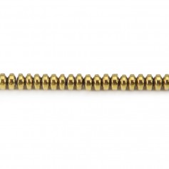Golden hematite roundel 2x4mm x 40cm