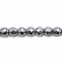 Hematite silver plated faceted round 8mm x 40 cm