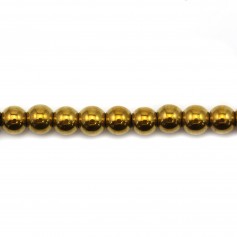 Hématite dorée ronde 3mm x 40cm