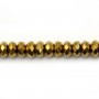 Golden hematite rondelle faceted 2x4mm x 10pcs