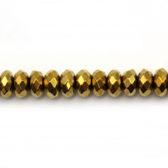 Faceta redonda em ouro hematita 2,6x3,5-4mm x 10pcs