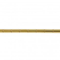 Hématite dorée tube 3x9mm x 40cm