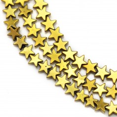Hématite dorée étoile 6mm x 40cm