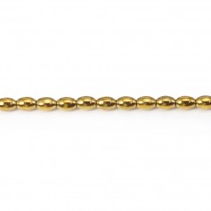 Barile di ematite dorata 3,5x5 mm x 40 cm