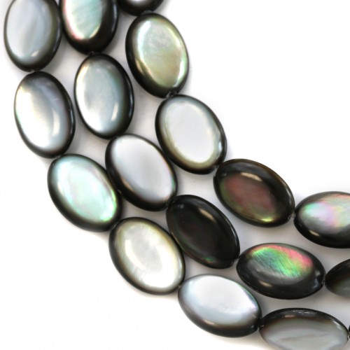 Grey mother of pearl bead strand 10x14mm x 40cm