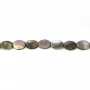 Gray mother-of-pearl oval beads 10x14mm x10 pcs