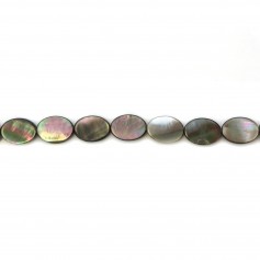 Grey Mother of Pearl oval shape 10x14mm x 4pcs