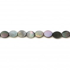 Grey oval mother-of-pearl 8x10mm x 6pcs