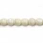 White mother-of-pearl round beads 10mm x 4pcs