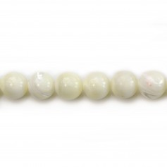 White mother of pearl ball 10mm x 4pcs