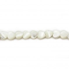 Cuore di madreperla bianca 4 mm x 38 cm