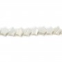 White mother-of-pearl star beads on thread 8mm x 40cm