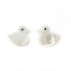 White mother of pearl duck shape 10x10mm