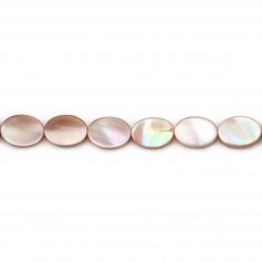 Pink mother of pearl oval shape 10x14mm x 2pcs
