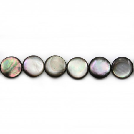 Gray mother-of-pearl bulged round beads 20mm x 4 pcs
