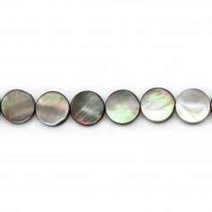 Mother-of-pearl round flat 12mm x 4pcs