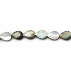 Mother of pearl Flat faceted drop 10x14mmX40cm