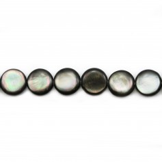 Round domed grey mother-of-pearl 13mm x 4pcs