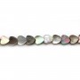 Gray mother-of-pearl heart beads on thread 4mm x 40cm