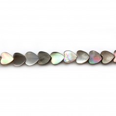 Grey mother of pearl heart shape bead strand 4mm x 40cm