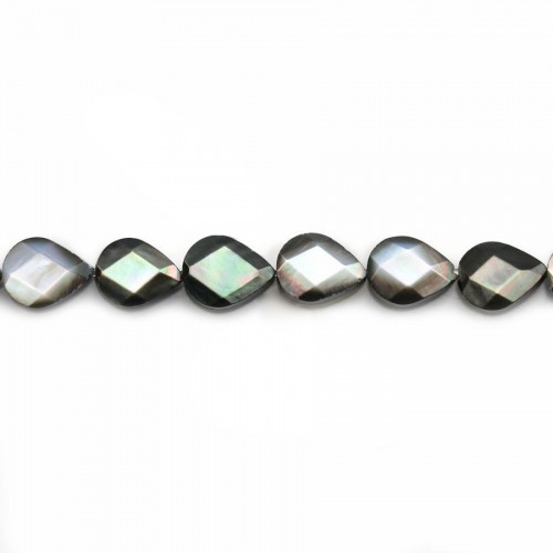Mother of pearl Flat faceted drop 7x9mm X40cm