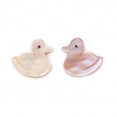 Pink mother of pearl duck shape 10x10mm