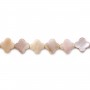 Pink mother-of-pearl clover beads on thread 10mm x 40cm