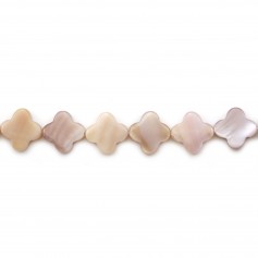 Pink mother-of-pearl clover shape bead strand 10mm x 40cm