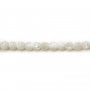 White mother-of-pearl faceted round beads on thread 3mm x 40cm
