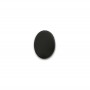 Cabochon Onyx noir, ovale plat 6x8mm x 2pcs