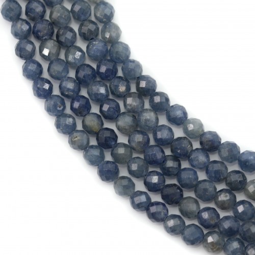 Blue sapphire, in round faceted shape, measuring 3mm x 40cm
