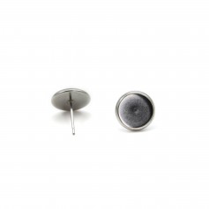 Stud Earrings for 8mm stainless steel cabochon 304 x 4pcs