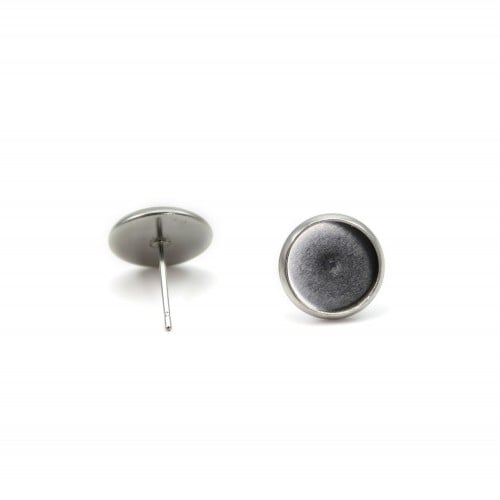 Pins d'oreilles for 10mm stainless steel cabochon x 4pcs