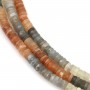 Gemstone multicolored faceted heishi moon roundel 7-8mm x 21cm