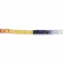Hishi redondo de safira multicolor multifacetado 4-5mm x 39cm