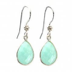 Silver earring 925 Amazonite drop x 2pcs