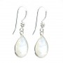 Silver earring 925 Gemstone of Moon drop x 2pcs