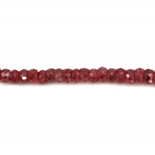 Ruby Rondelle Faceted 1.5*3mm x 40cm