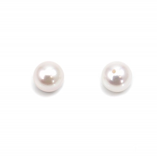 Perla cultivada japonesa AKOYA, semi-perforada, redonda, 6.5-7mm x 1pc