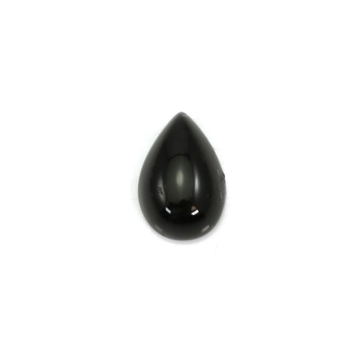 Cabochon agate noir,de forme goutte 6x9mm x 4pcs