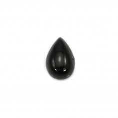 Cabochon of Agate in black color, in the shape of a drop 6x9mm x 4pcs