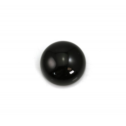Agata nera cabochon, forma rotonda 12 mm x 2 pezzi