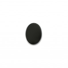 Cabochon ágata negra plana oval 15x20mm x 2pcs