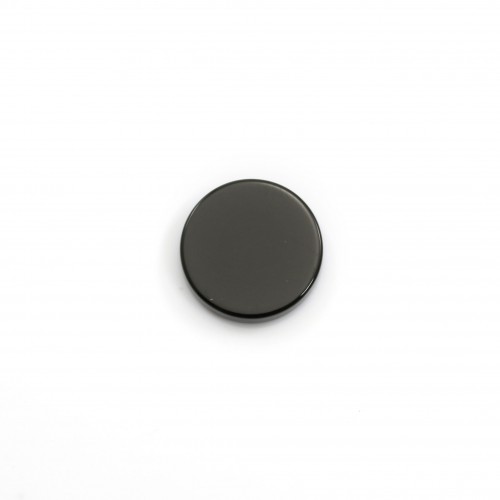 Cabochon agate noir, rond plat 25mm x 2pcs