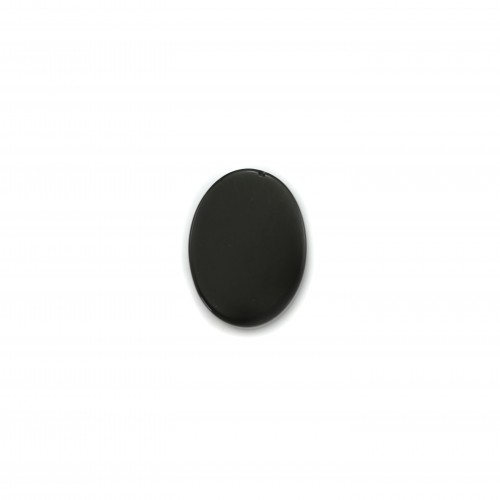 Agate noir oval plat 18*25mm