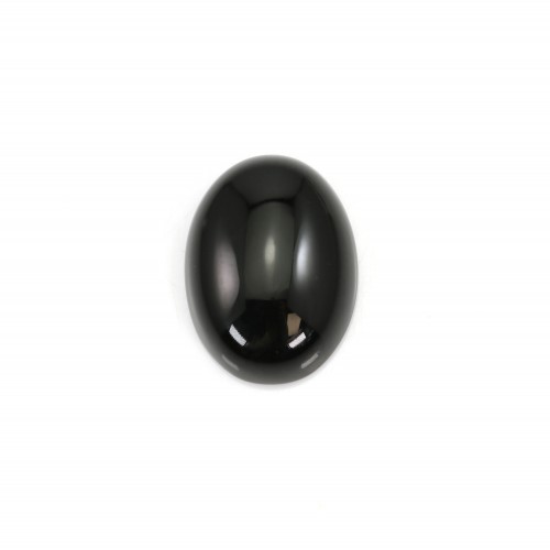 Onyx cabochon, in oval shape, in black color, 3 * 5mm x 4pcs
